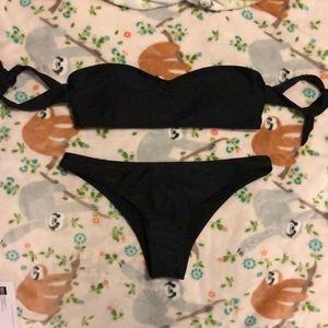 Fun tube top swimsuit with cute arm straps